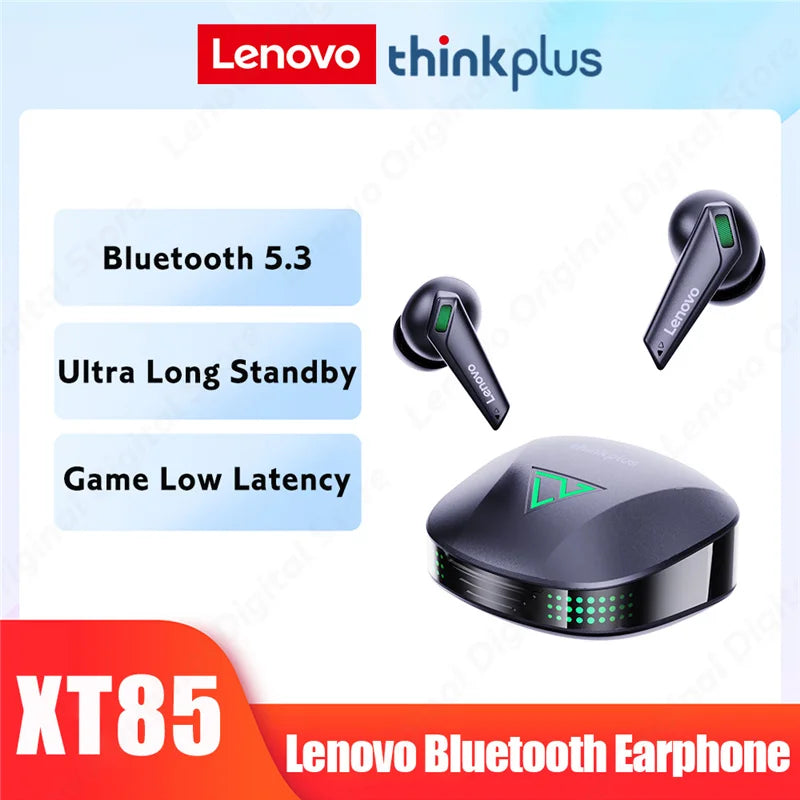 Lenovo XT85 Wireless Headphones In Ear Gamer Headsets Noise Isolating Noise Cancellation Bluetooth Earphones Built-in Mic