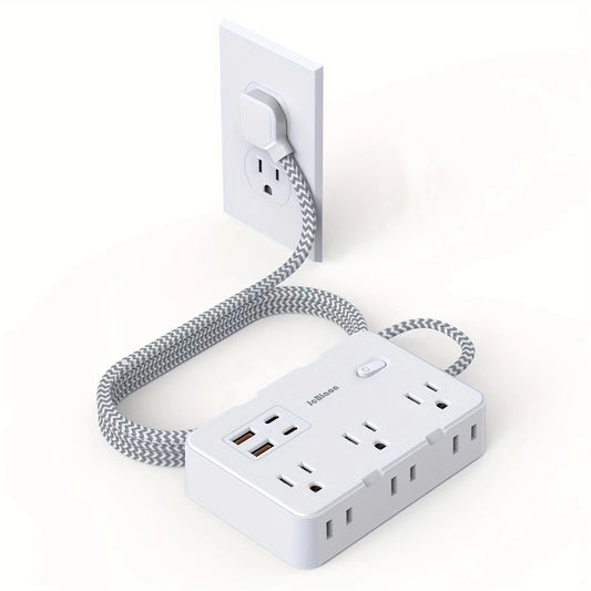 US Plug AC Outlet Multiprise Power Strip Braided Extension Cord Smart Home Electrical Socket Network Filter USB Type-C Charging