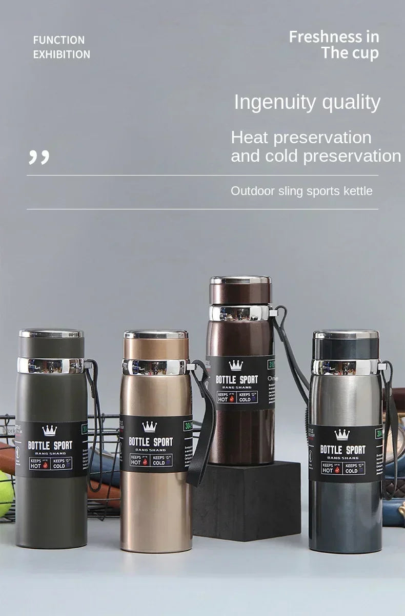 1L Thermal Water Bottle Keep Cold and Hot Water Bottle Stainless Steel