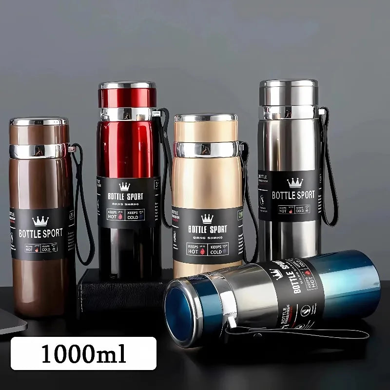 1L Thermal Water Bottle Keep Cold and Hot Water Bottle Stainless Steel