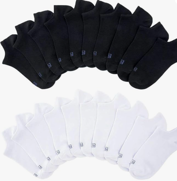 Meias KBell Femininas 10 pares Preto e Branco Tamanho 4-10